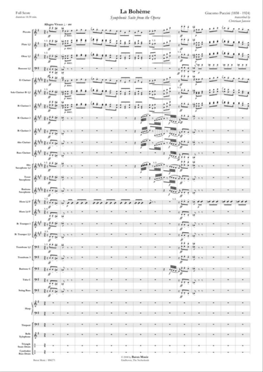 La Bohème La Bohème Concert Band scores gallery preview page 2