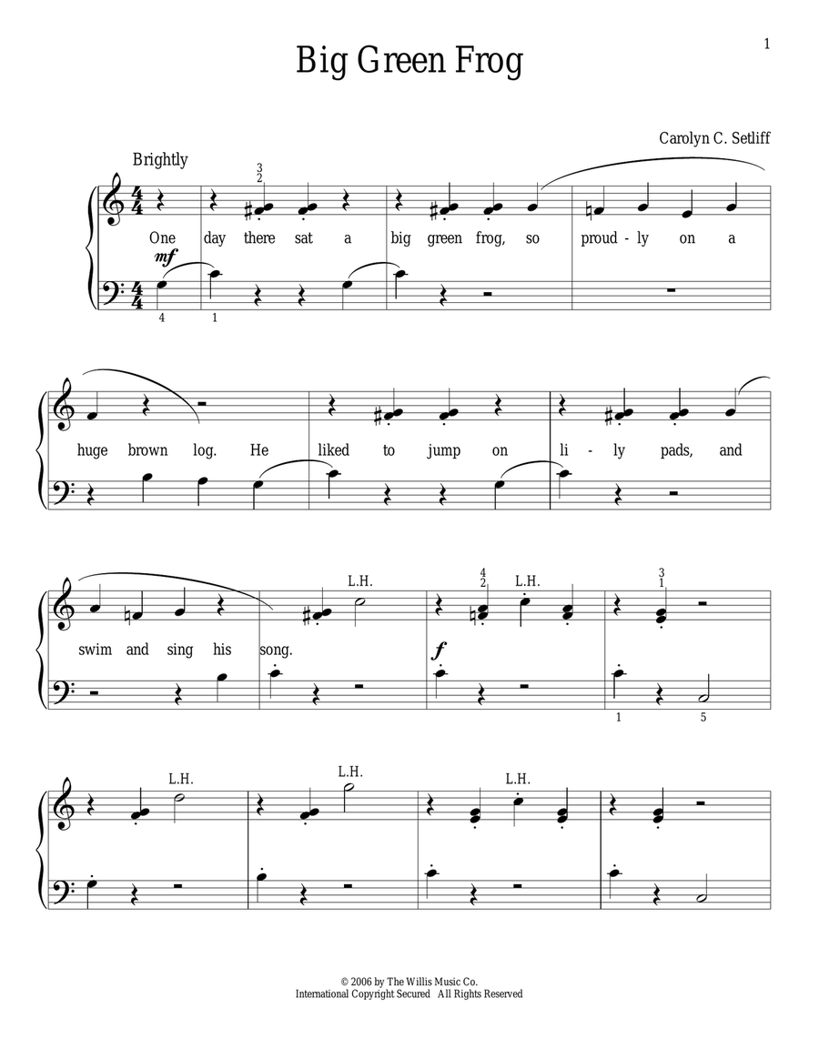 Big Green Frog Piano Method scores gallery preview page 1