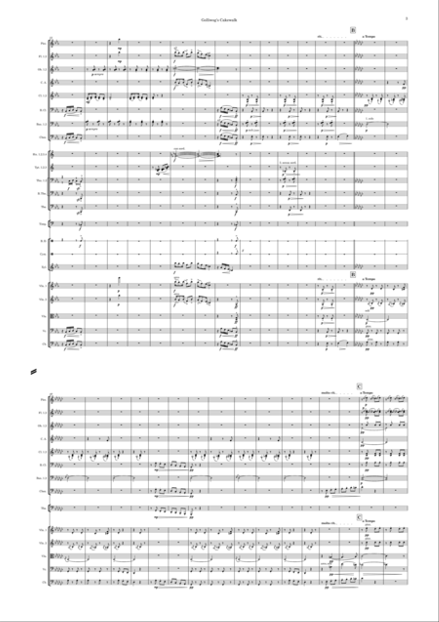 Golliwog's Cakewalk (Full Orchestra) – Score and Parts– Original key (Eb/Gb) Full Orchestra scores gallery preview page 5