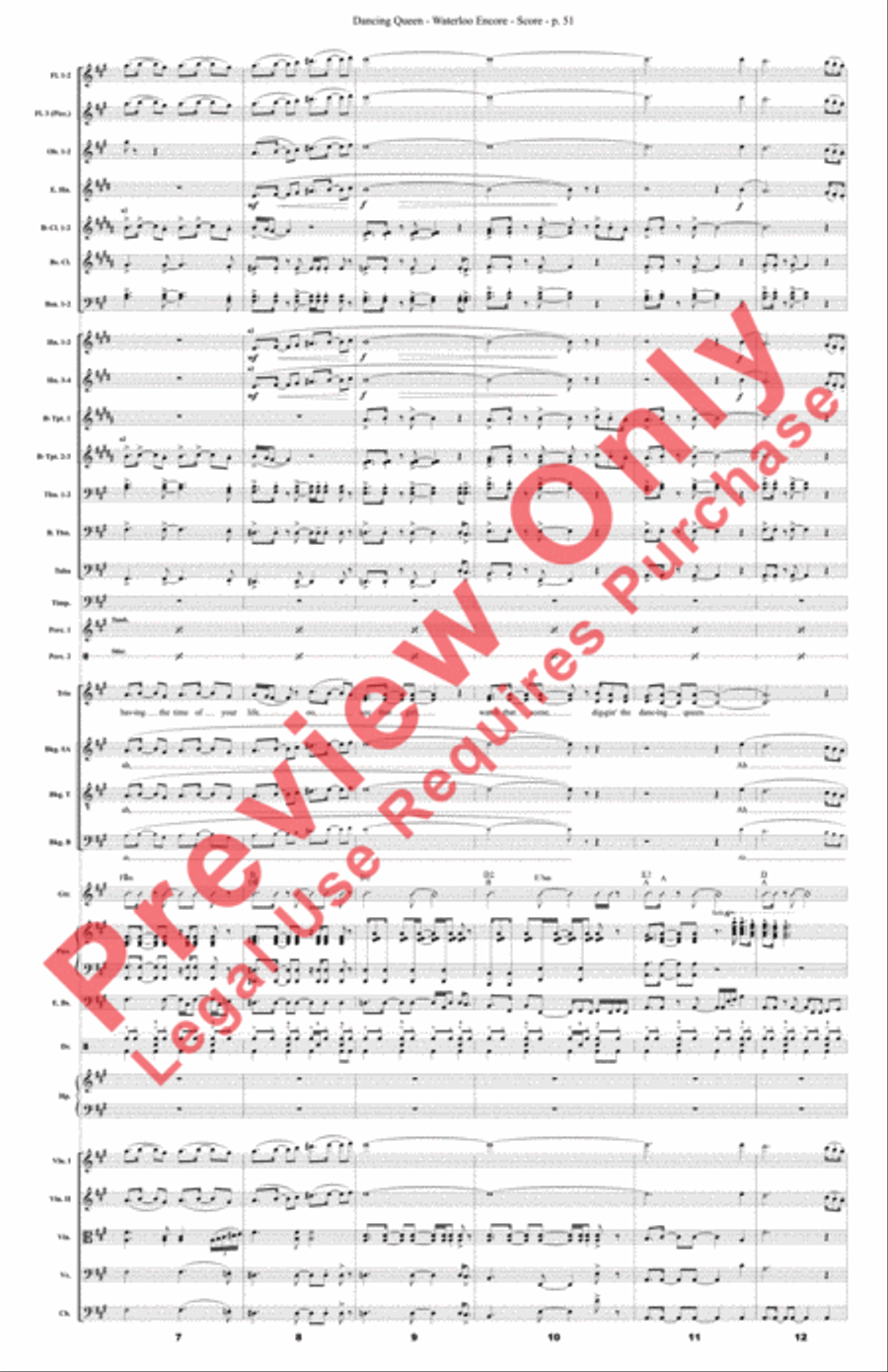 Mamma Mia! Medley Mamma Mia! Medley Full Orchestra scores gallery preview page 52