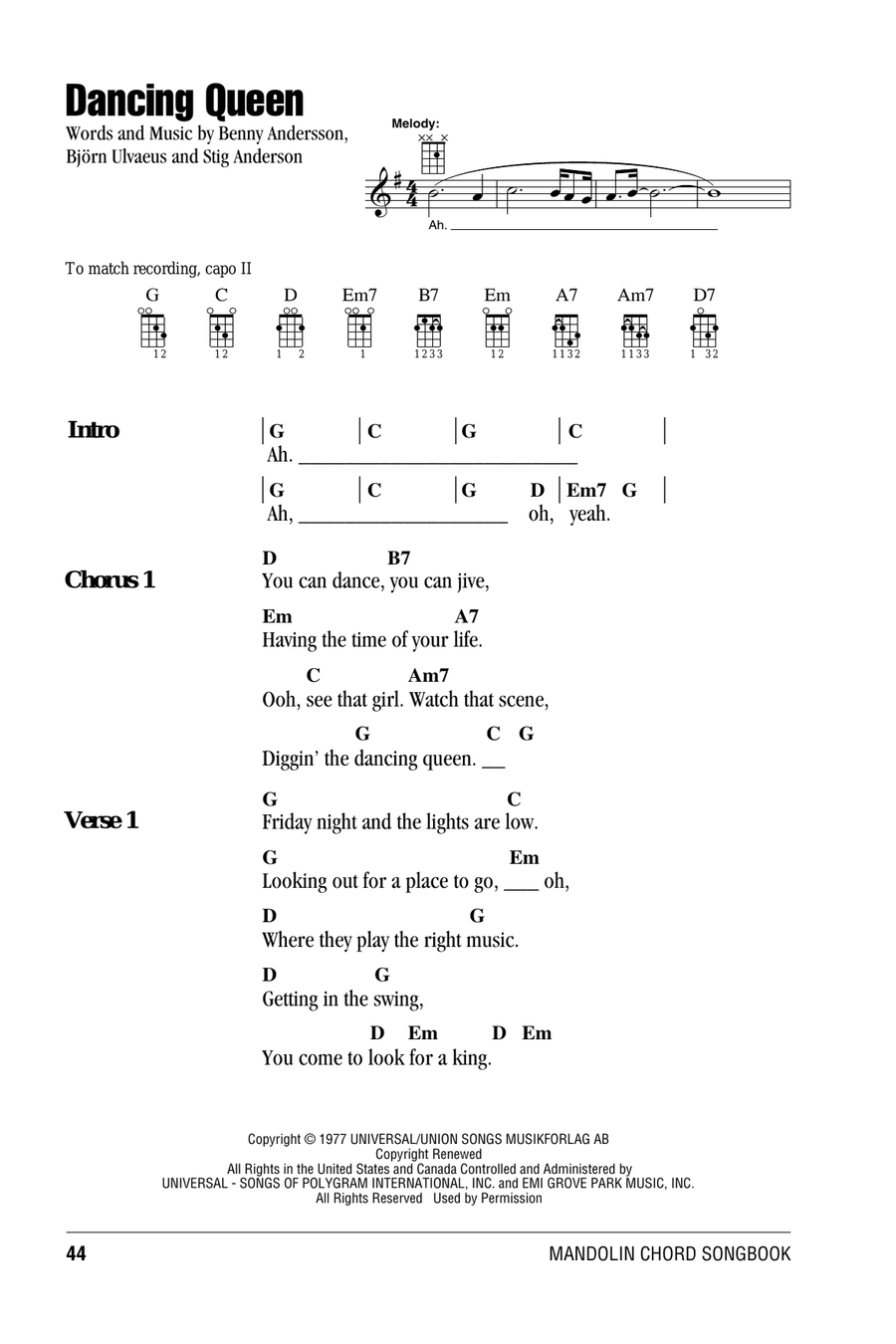 Dancing Queen Dancing Queen Mandolin scores gallery preview page 1