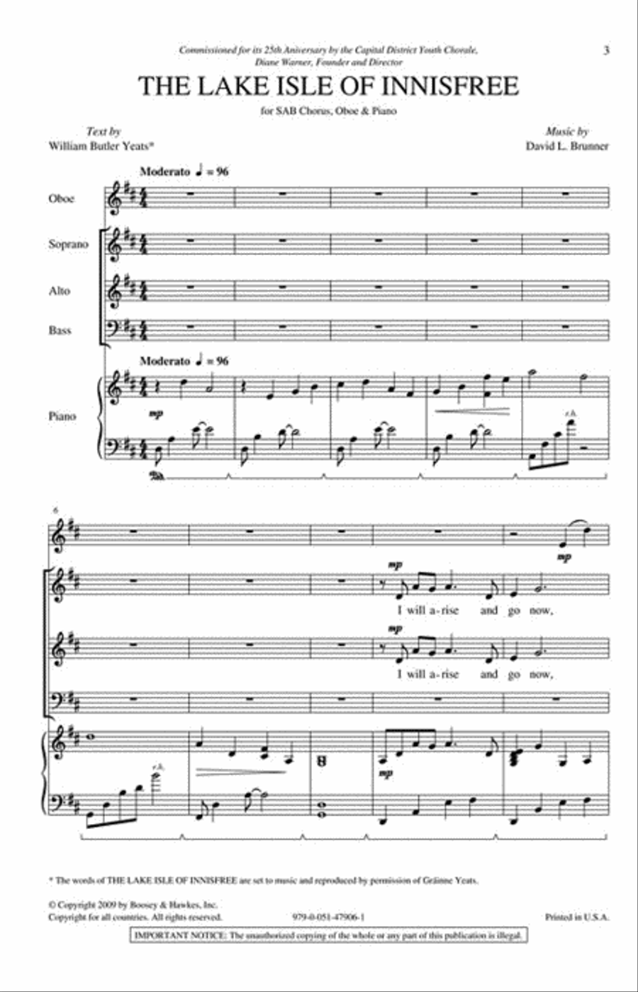 The Lake Isle of Innisfree 3-Part scores gallery preview page 2