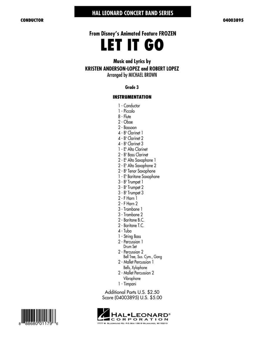 Let It Go - Conductor Score (Full Score)