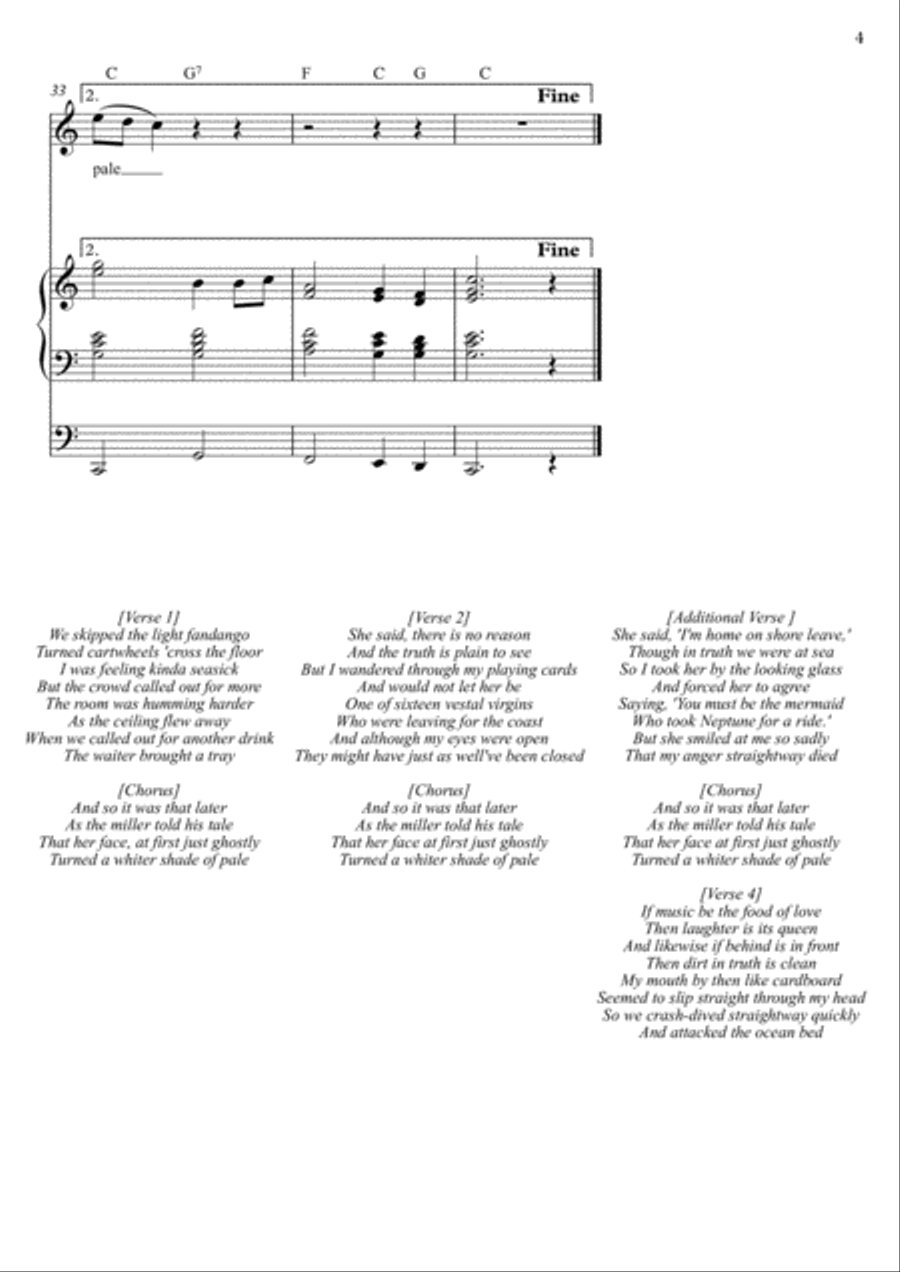 A Whiter Shade Of Pale Organ Solo scores gallery preview page 4