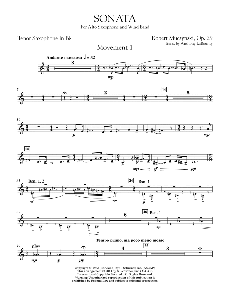 Sonata saxophone outlet