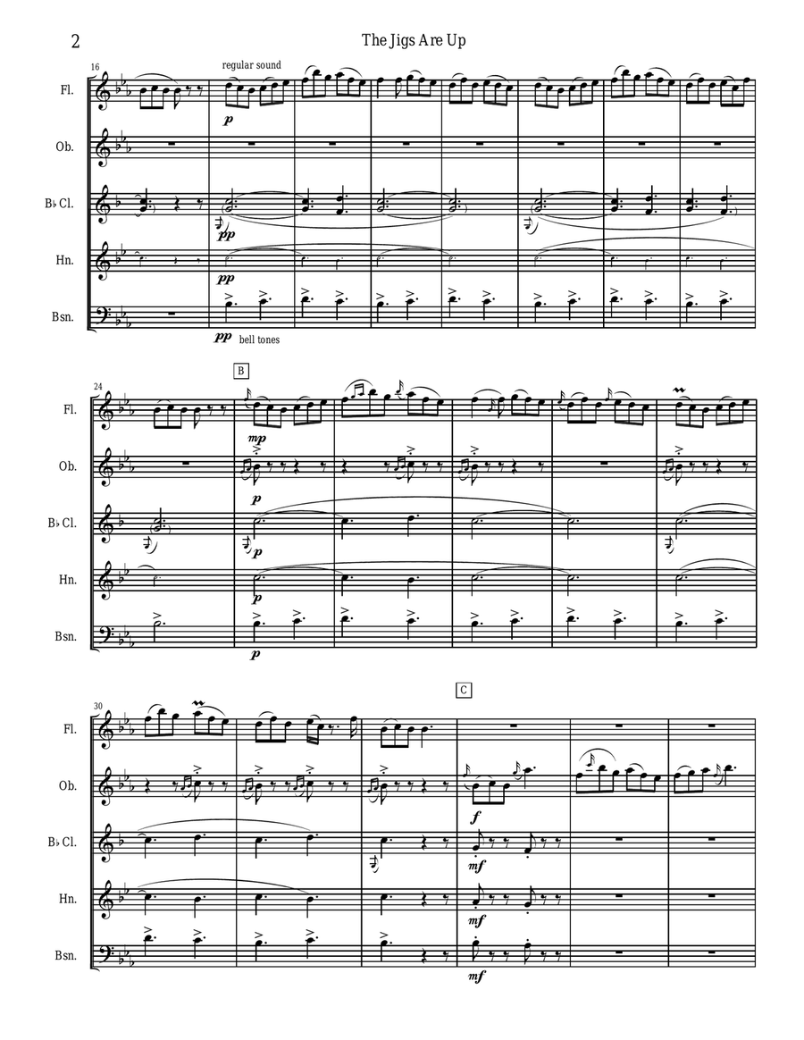 The Jigs are Up - Celtic Music for Woodwind Quintet Woodwind Quintet scores gallery preview page 2