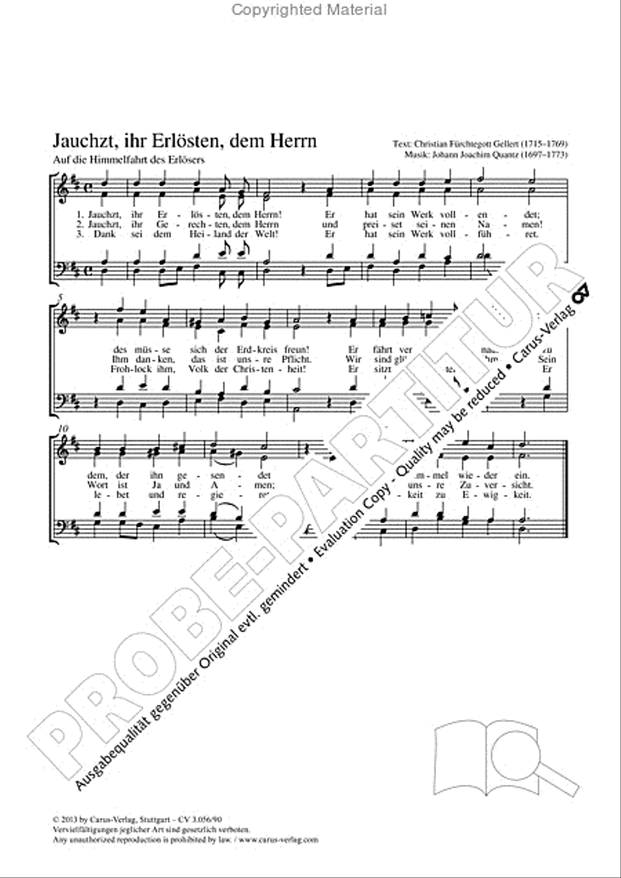 Jauchzt, ihr Erlosten, dem Herrn 4-Part scores gallery preview page 2