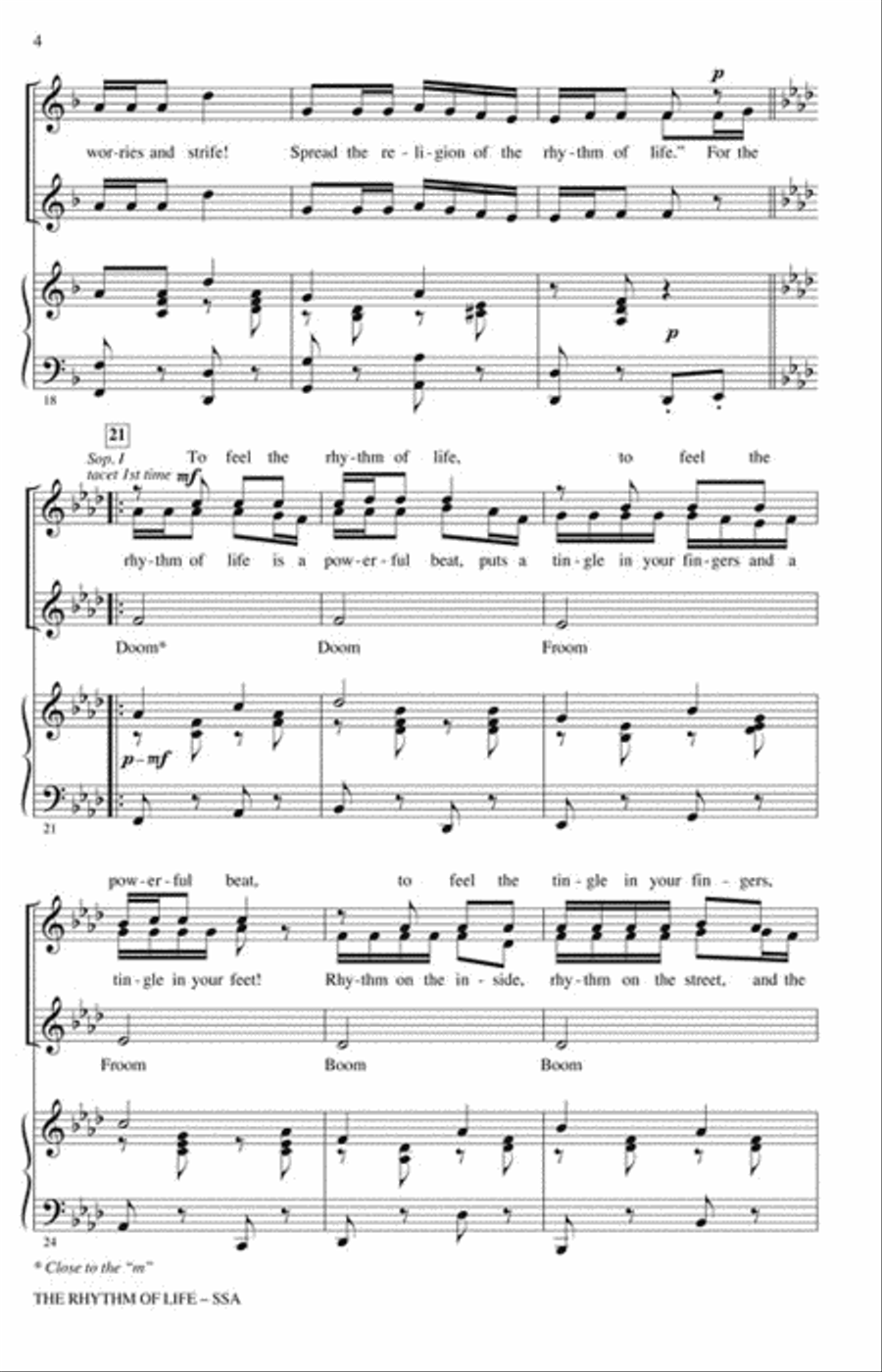 The Rhythm of Life SSA scores gallery preview page 4