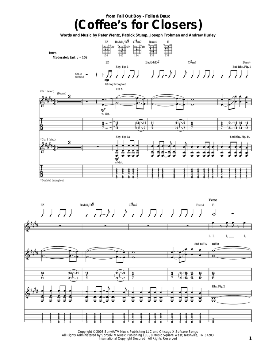 (Coffee's For Closers) Acoustic Guitar scores gallery preview page 1