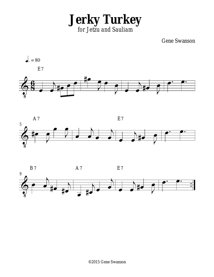 Jerky Turkey - Play Along! Piano scores gallery preview page 1