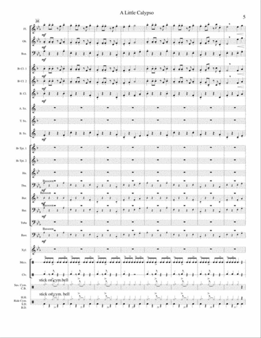 A Little Calypso Concert Band scores gallery preview page 6