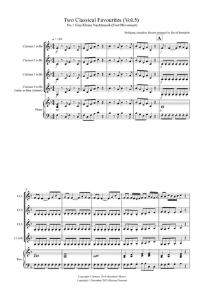 2 Classical Favourites for Clarinet Quartet (volume five)