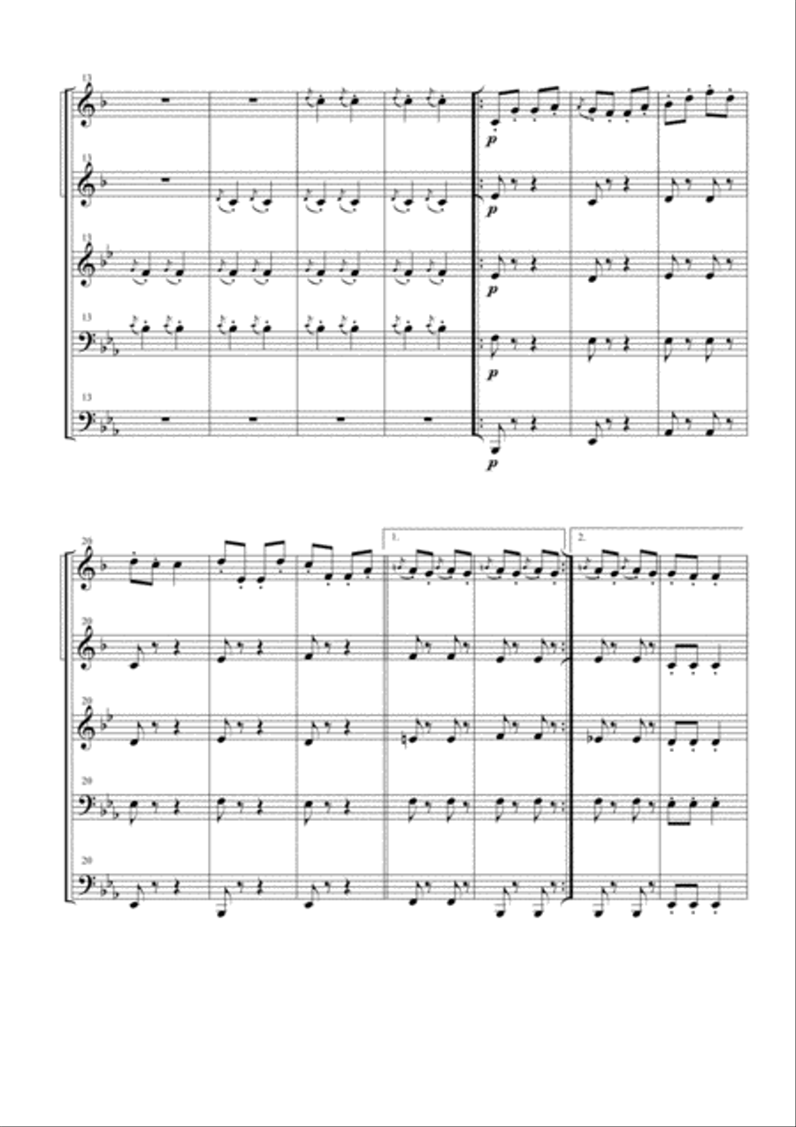Infernal Galop (Can Can) for Brass Quintet Brass Quintet scores gallery preview page 2