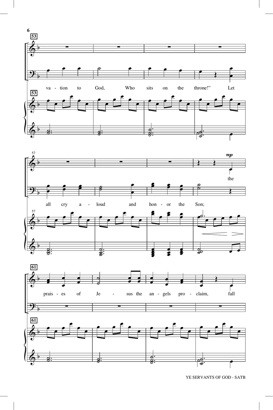 Ye Servants Of God Ye Servants Of God 4-Part scores gallery preview page 5