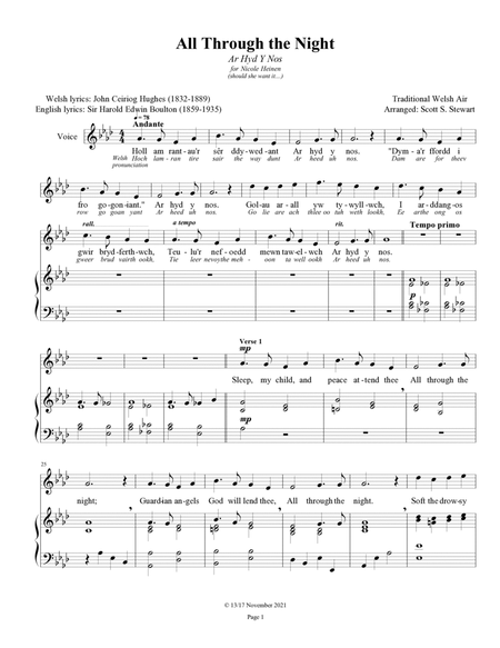 All Through the Night (Ar Hyd Y Nos) - Welsh Christmas Carol, Hymn tune image number null