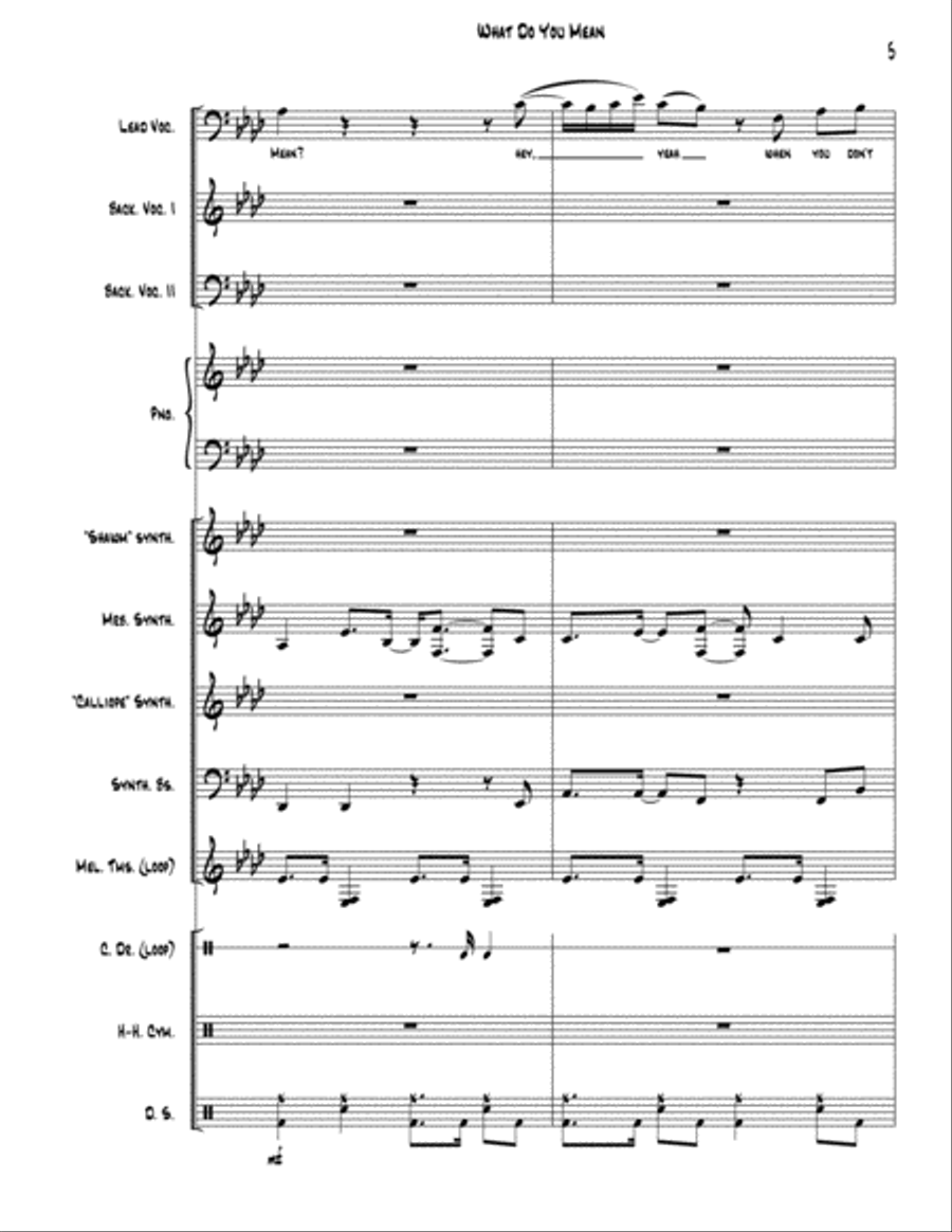 What Do You Mean? Small Ensemble scores gallery preview page 5