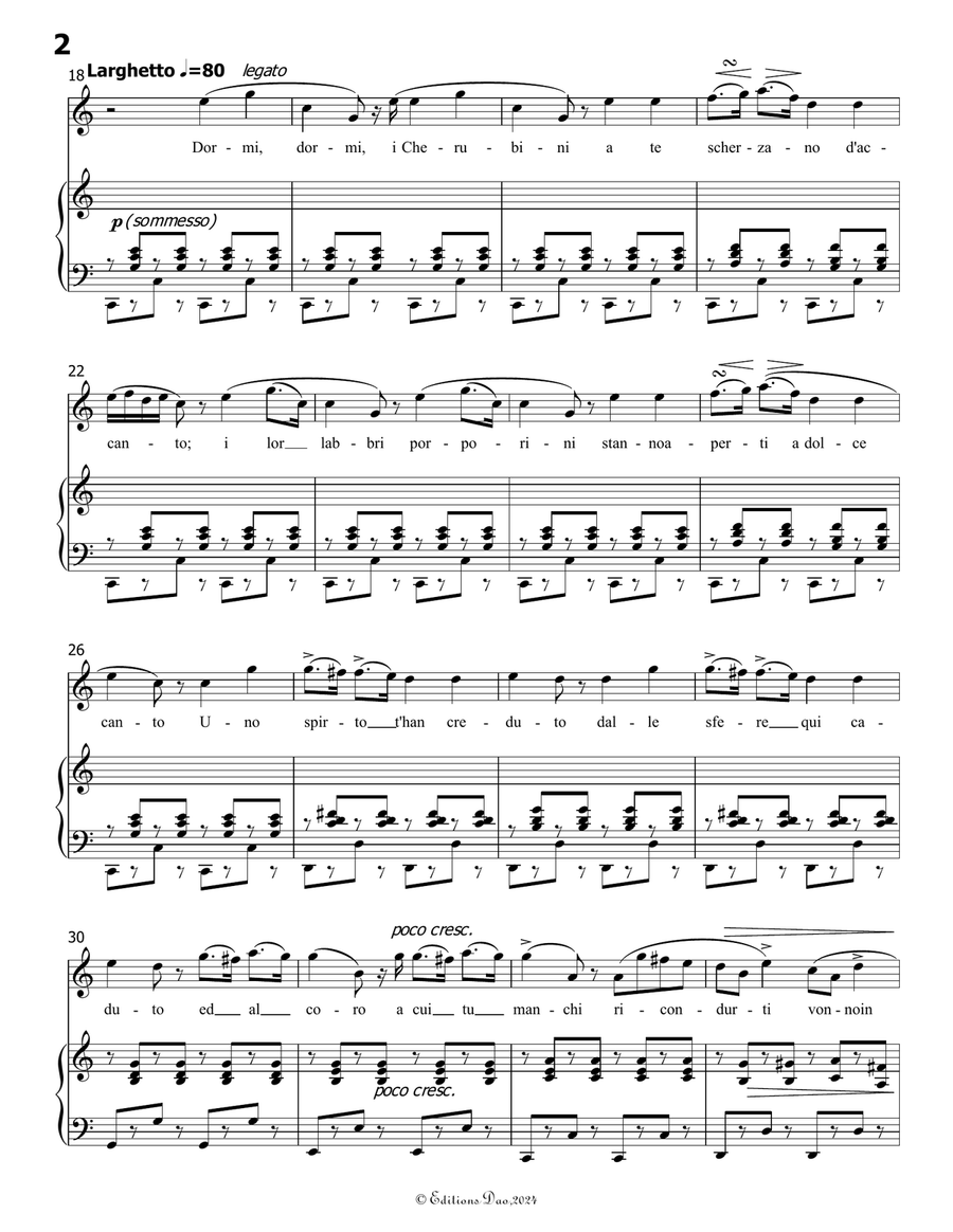 La ninna nanna, by Donizetti, A 202, in c minor Piano, Vocal scores gallery preview page 4