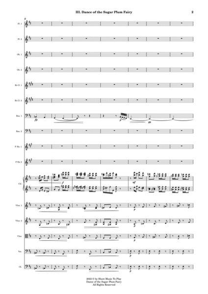 Dance of the Sugar Plum Fairy - Chamber Orchestra (Full Score) - Score Only image number null
