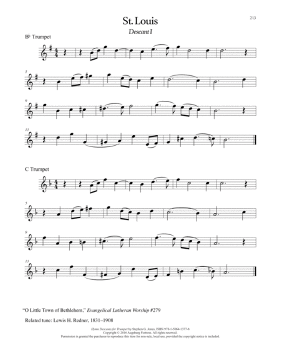 Hymn Descants for Trumpet C Trumpet scores gallery preview page 214