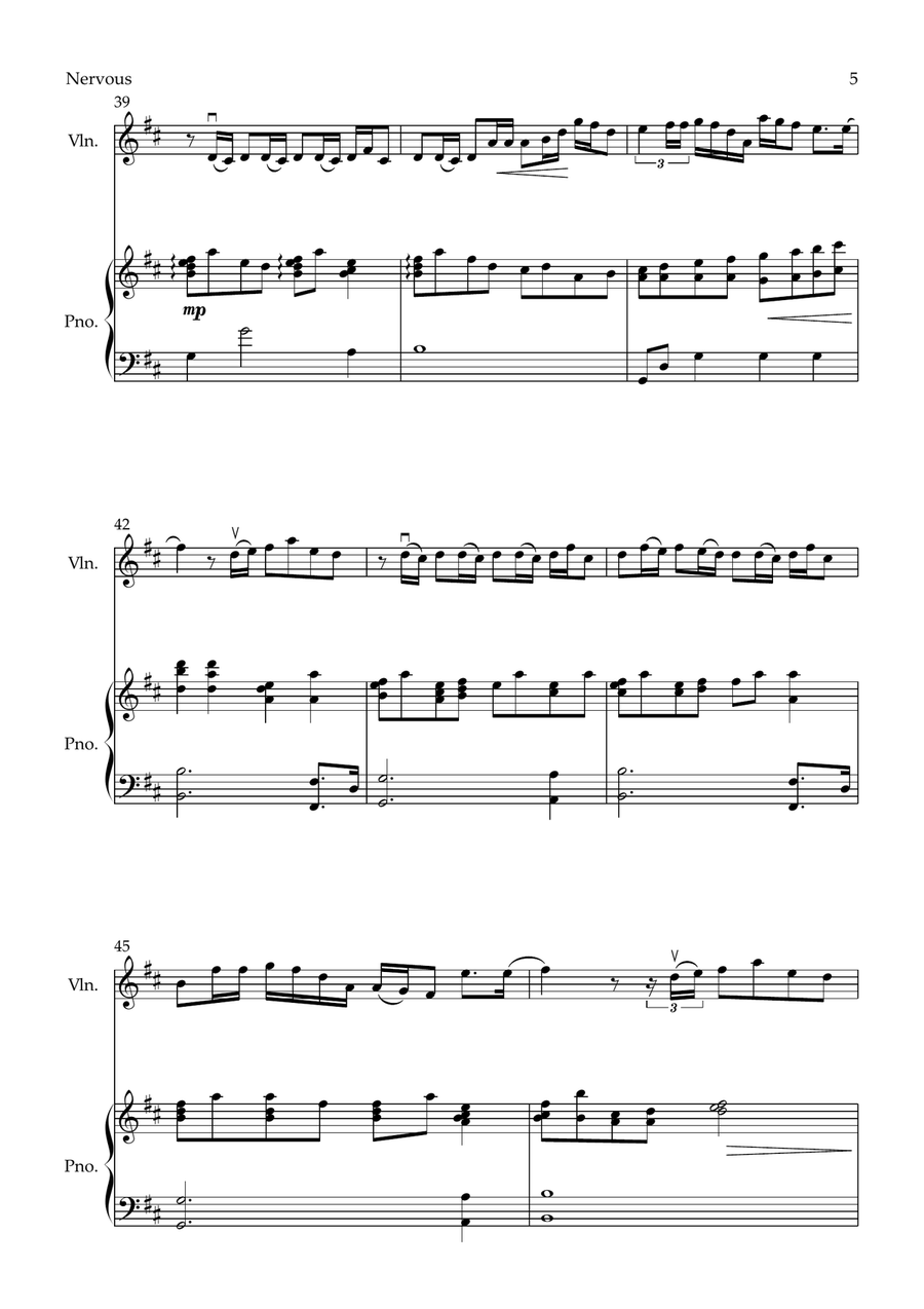 Nervous Violin Solo scores gallery preview page 5