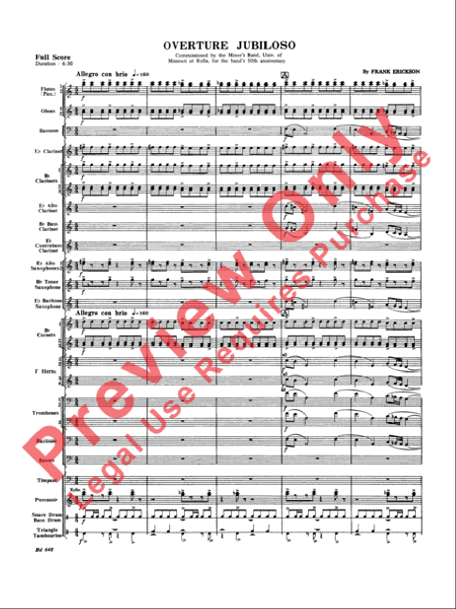 Overture Jubiloso Concert Band scores gallery preview page 4