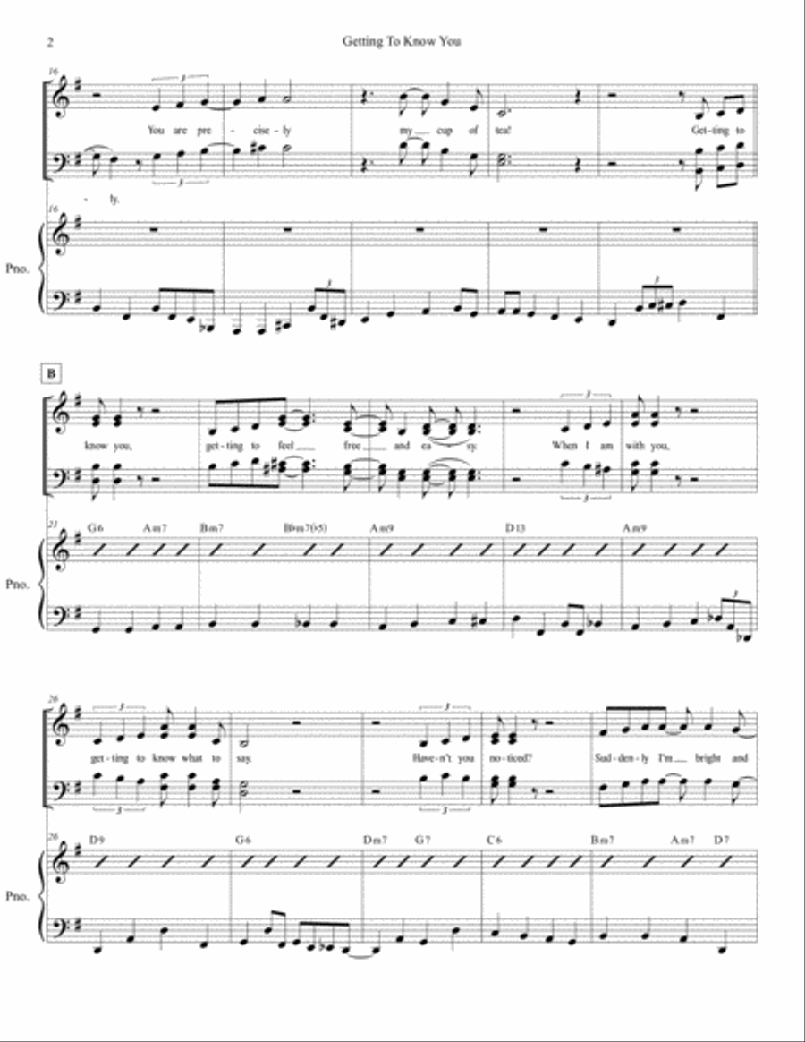 Getting To Know You 4-Part scores gallery preview page 2