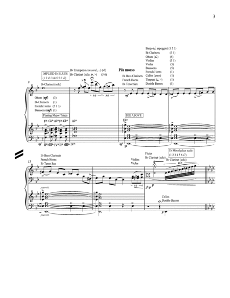 RHAPSODY IN BLUE Score Reduction and Analysis Full Orchestra scores gallery preview page 3