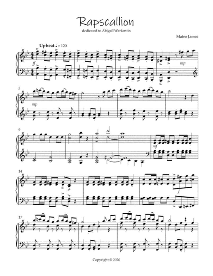 Rapscallion Piano Solo scores gallery preview page 1