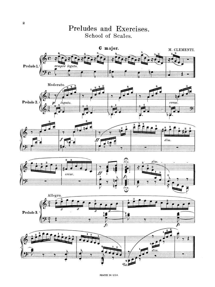 Clementi: Preludes and Exercises