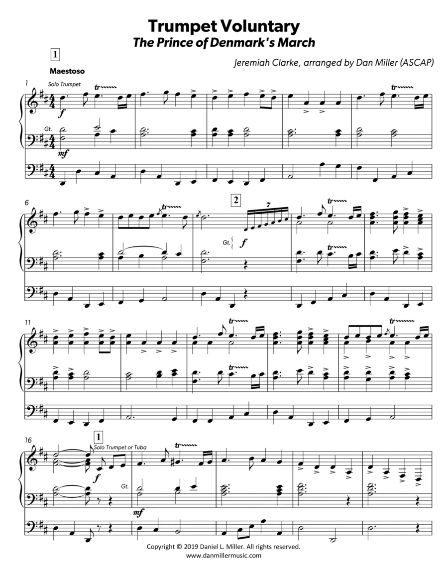 Trumpet Voluntary Trumpet scores gallery preview page 1