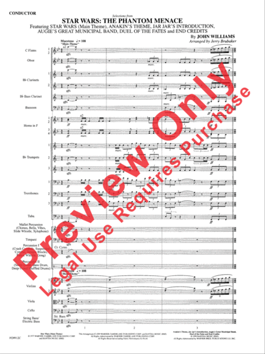Selections from Star Wars: Episode I The Phantom Menace Full Orchestra scores gallery preview page 47