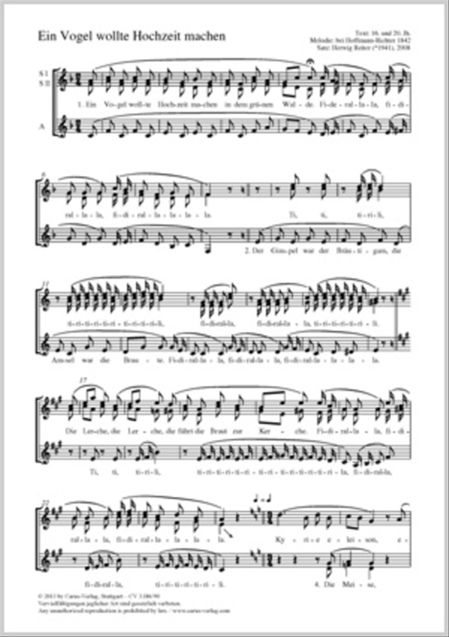 Ein Vogel wollte Hochzeit machen SSA scores gallery preview page 1