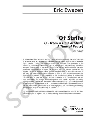Of Strife (1. From A Time Of Strife, A Time Of Peace)
