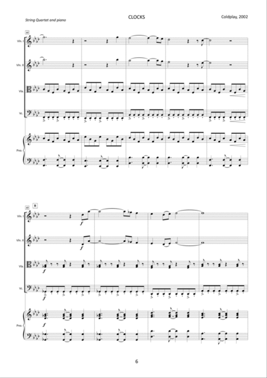 Clocks Clocks Piano Quartet scores gallery preview page 6