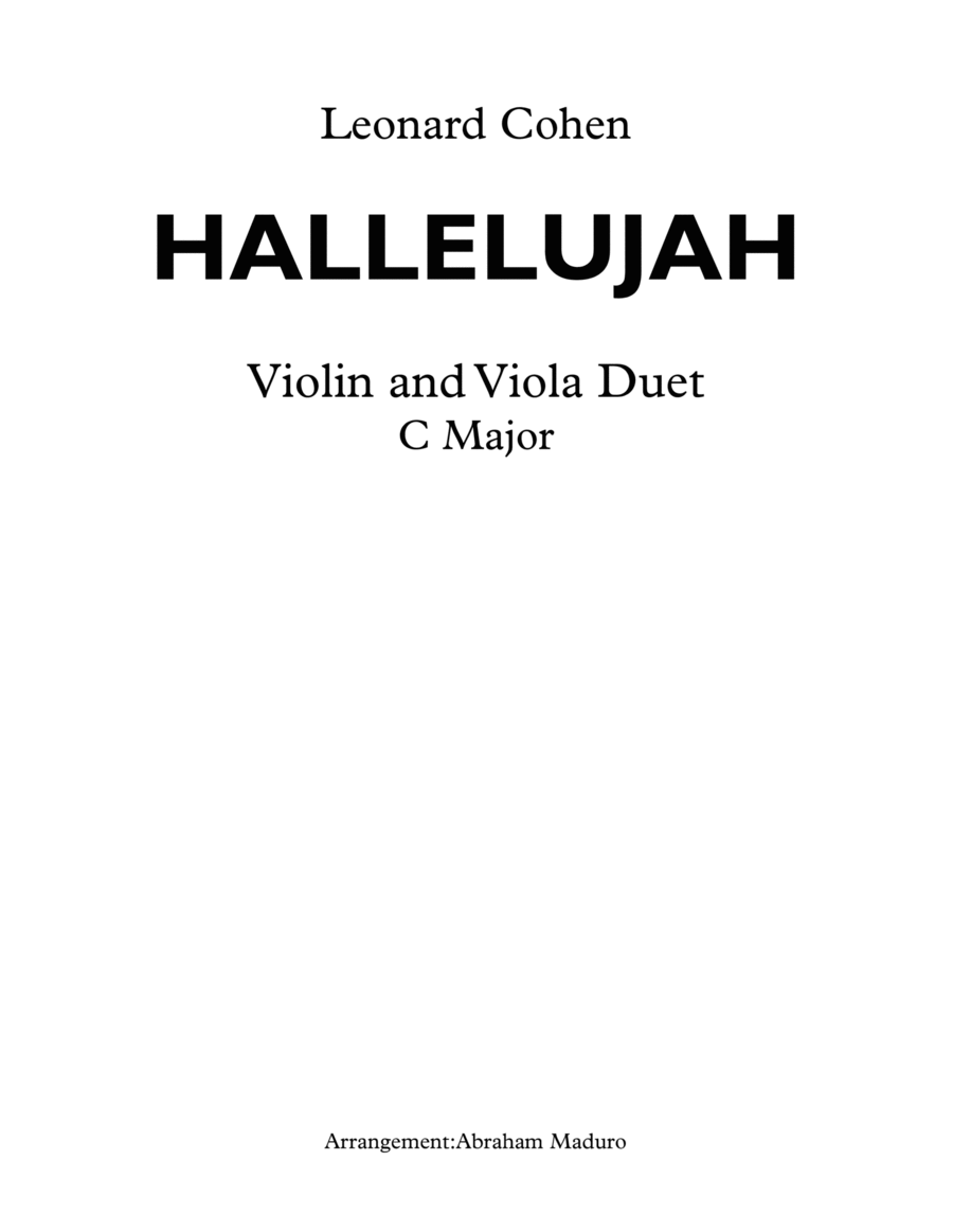 Hallelujah Hallelujah String Duet scores gallery preview page 1