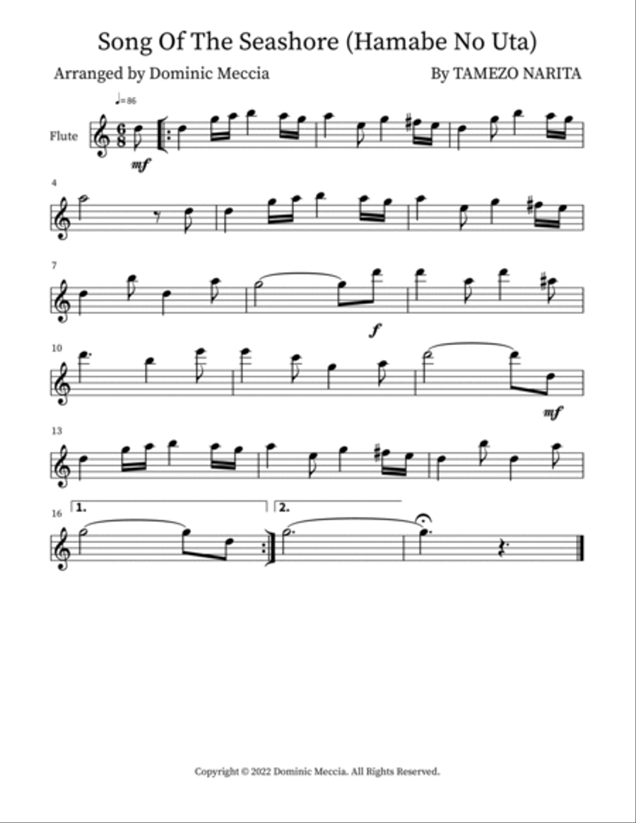 Song Of The Seashore (Hamabe No Uta) Small Ensemble scores gallery preview page 3