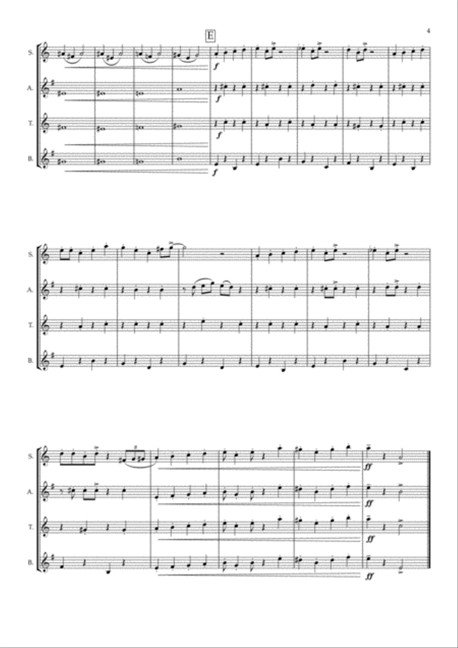 The Mountain King Stomp (In The Hall Of The Mountain King) - Saxophone Quartet Saxophone Quartet scores gallery preview page 5