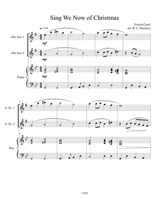 Sing We Now of Christmas (Alto Sax Duet with Piano Accompaniment)