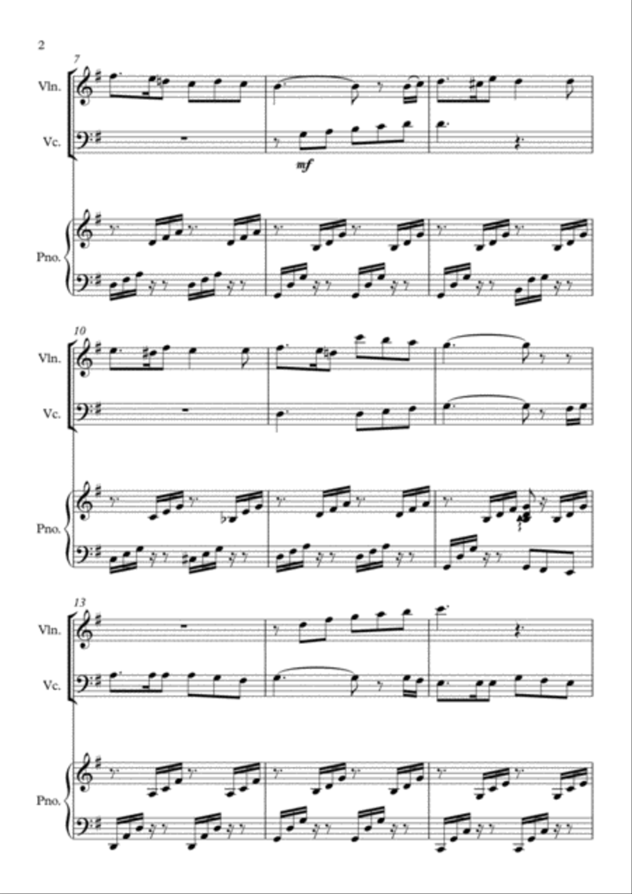 The Old Rugged Cross, for Piano Trio Piano Trio scores gallery preview page 2