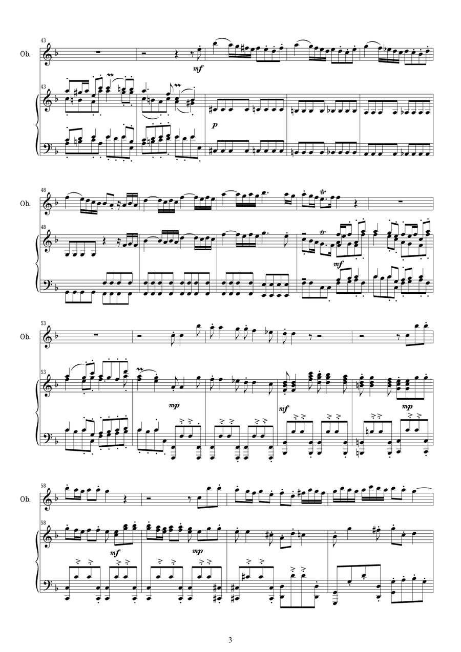 Vivaldi - Concerto in D minor for Oboe and Piano RV 535 Vivaldi - Concerto in D minor for Oboe and Piano RV 535 Piano scores gallery preview page 3