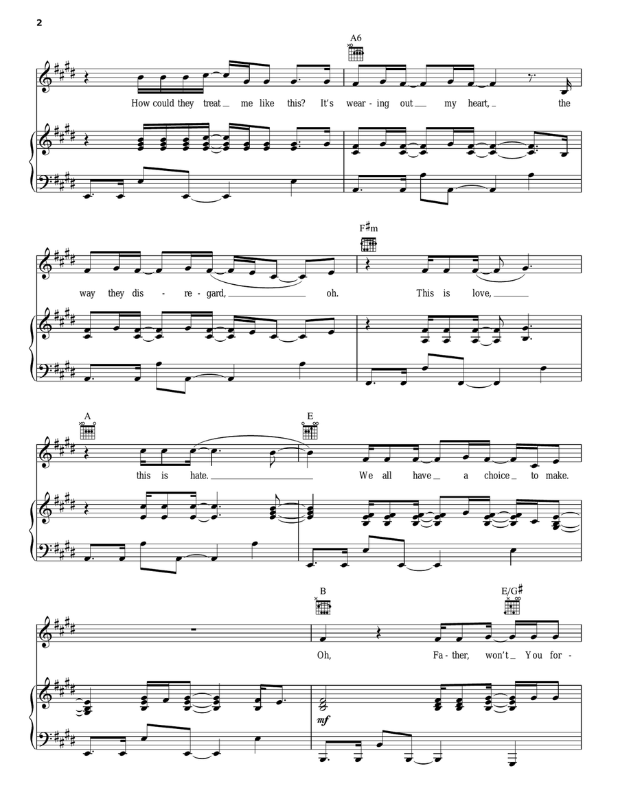 Losing Losing Piano, Vocal, Guitar scores gallery preview page 2