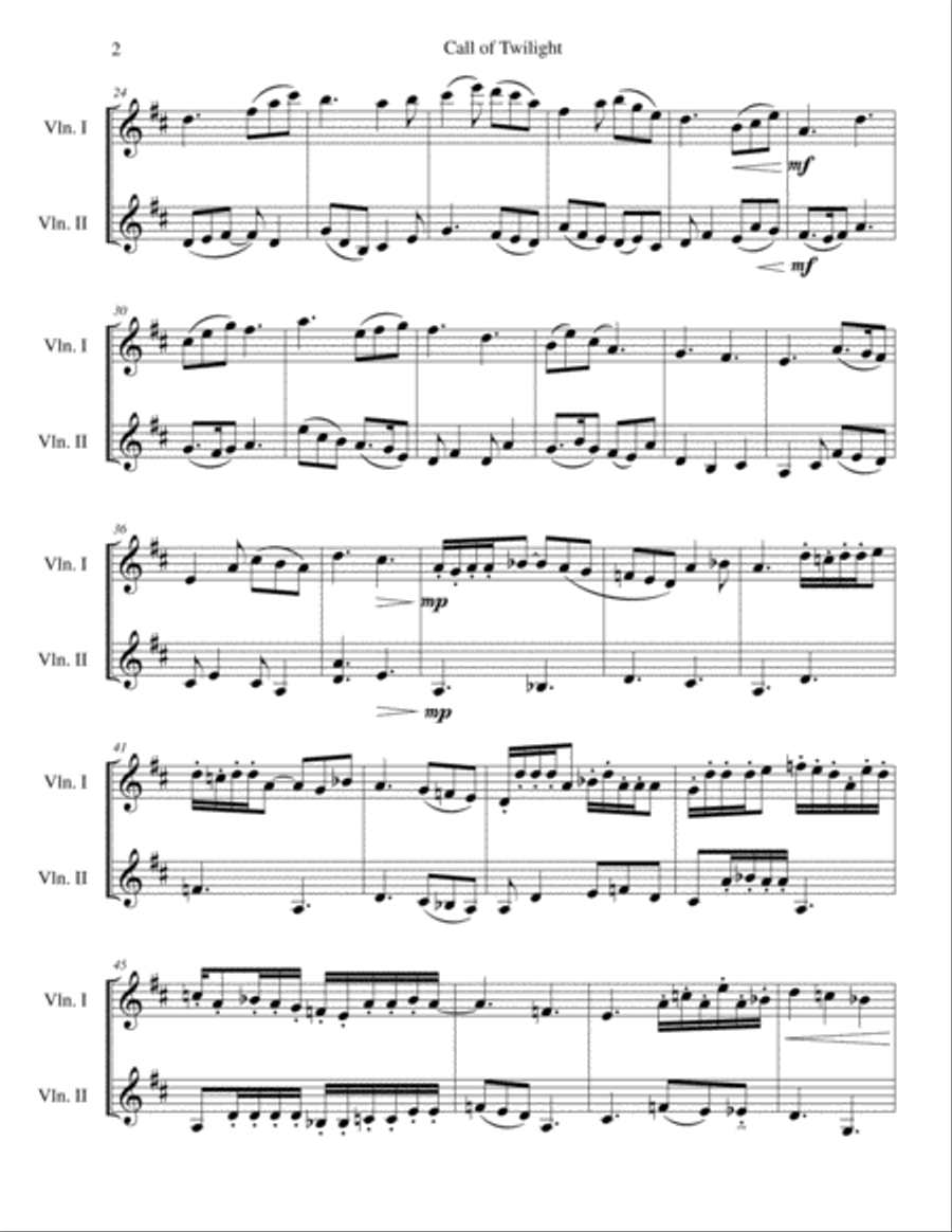 Call of Twilight Call of Twilight String Duet scores gallery preview page 5