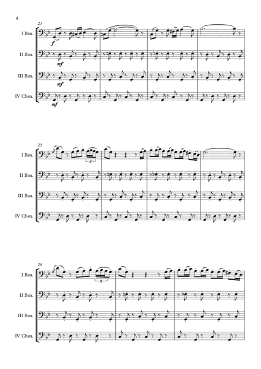Themes From Sherlock (main Theme/watson's Theme) Bassoon Quartet scores gallery preview page 5