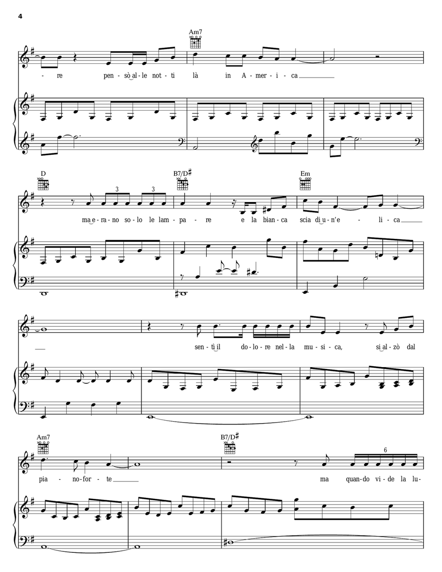 Caruso Caruso Piano, Vocal, Guitar scores gallery preview page 4