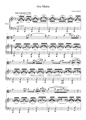 Franz Schubert - Ave Maria (Viola Solo) - Bb Key