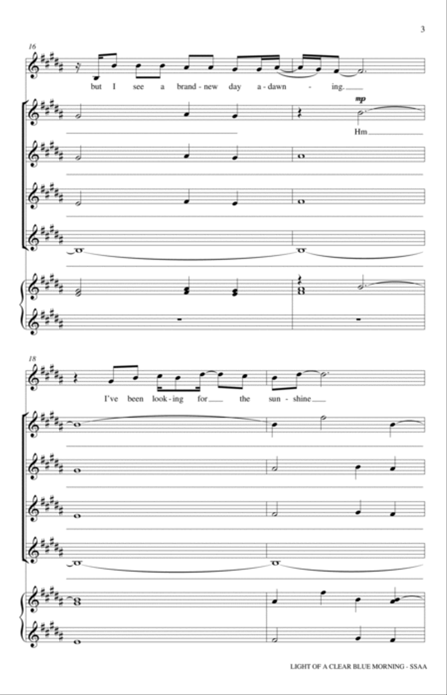 Light Of A Clear Blue Morning SSA scores gallery preview page 3