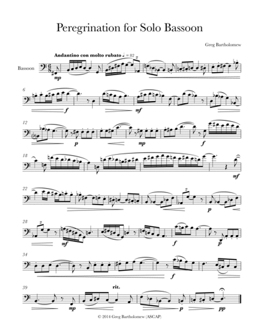 Six Short Pieces for Solo Bassoon image number null