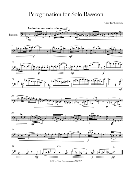 Six Short Pieces for Solo Bassoon image number null