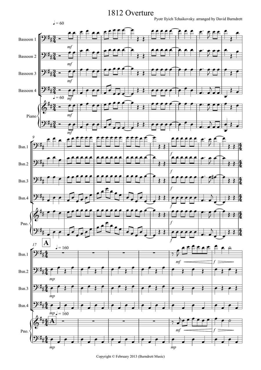 1812 Overture for Bassoon Quartet