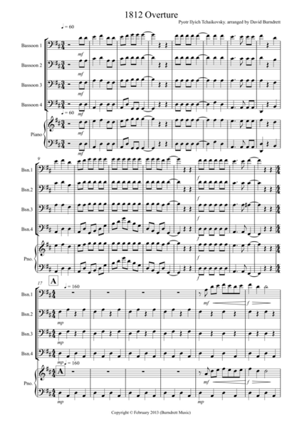 1812 Overture for Bassoon Quartet image number null